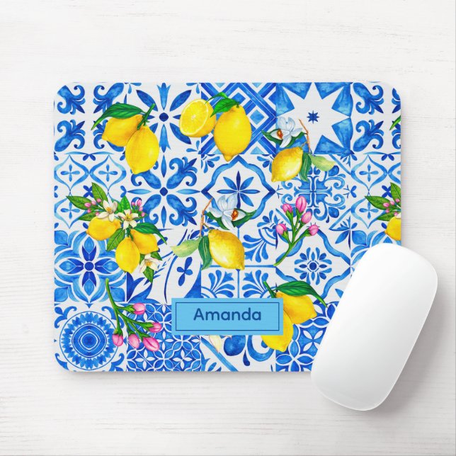 Mousepad Summer majolica azul Siciliana (Com mouse)