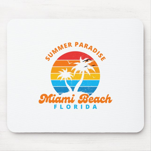 Mousepad Summer Paradise Miami Beach Flórida-Sunset Palms (Frente)
