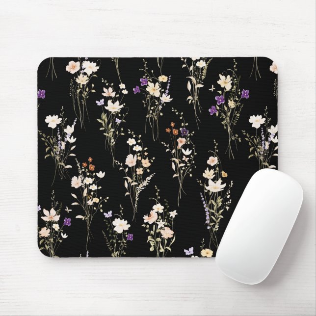Mousepad Summer Wildflower Bouquets Abstract Design (Com mouse)