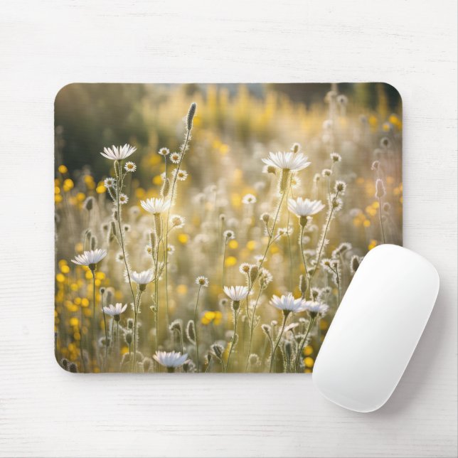 Mousepad Summer Wildflowers In Field (Com mouse)
