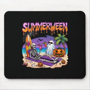Mousepad Summerween Skeleton Ghost Beach Funny Spooky Hallo
