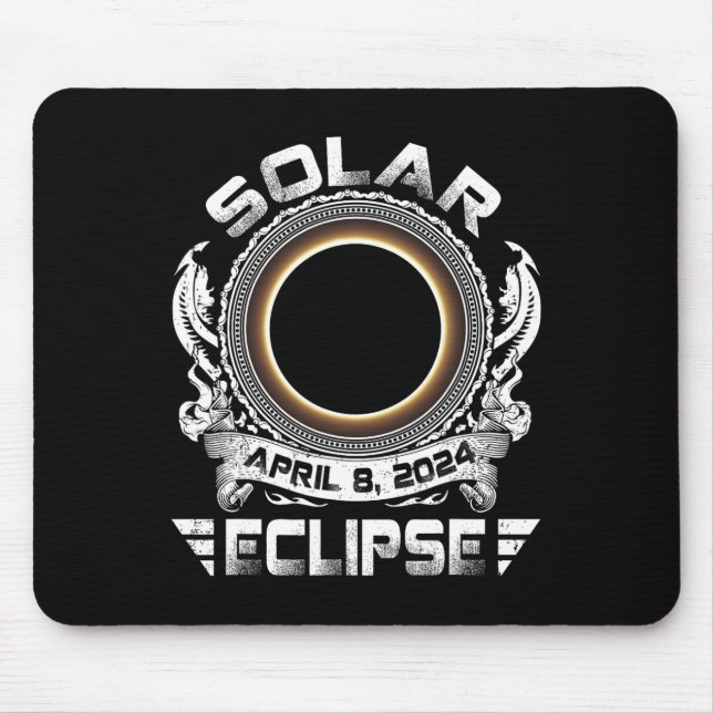 Mousepad Sun Retro Solar Eclipse 2024 Totalidade Abril 8 Ho (Frente)