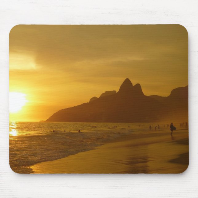 Mousepad Sun Set na praia de Ipanema, Brasil (Frente)