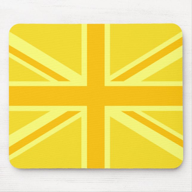 Mousepad Sunny Yellow Union Jack British Flag Decor (Frente)