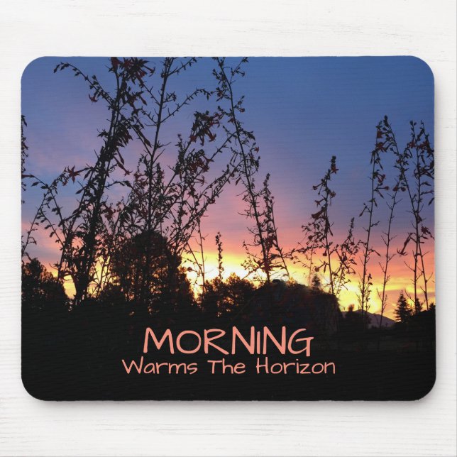 Mousepad Sunrise Ativa O Horizonte Entre A Flor Selvagem (Frente)