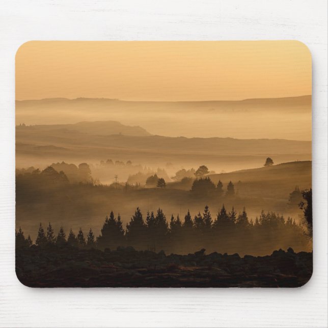 Mousepad Sunrise Sobre Mistura Rolando Colinas Paisagem (Frente)