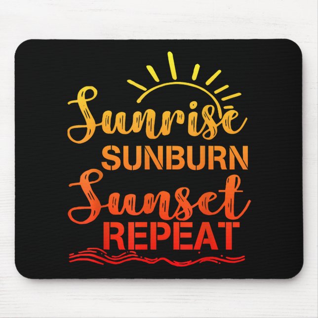 Mousepad Sunrise Sunset Repetir Retro Verão (Frente)