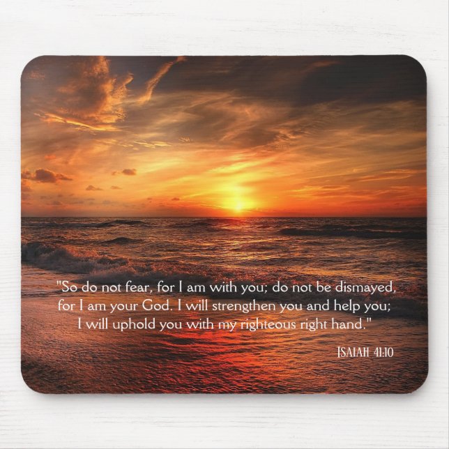 Mousepad Sunset Beach Não Teme Isaiah 41:10 (Frente)