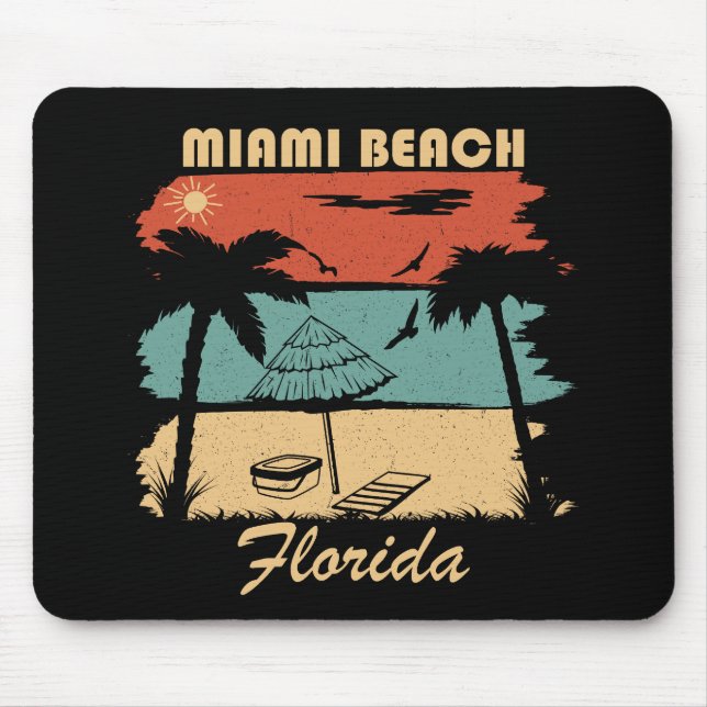 Mousepad Sunset de colheita da Flórida de Miami Beach (Frente)