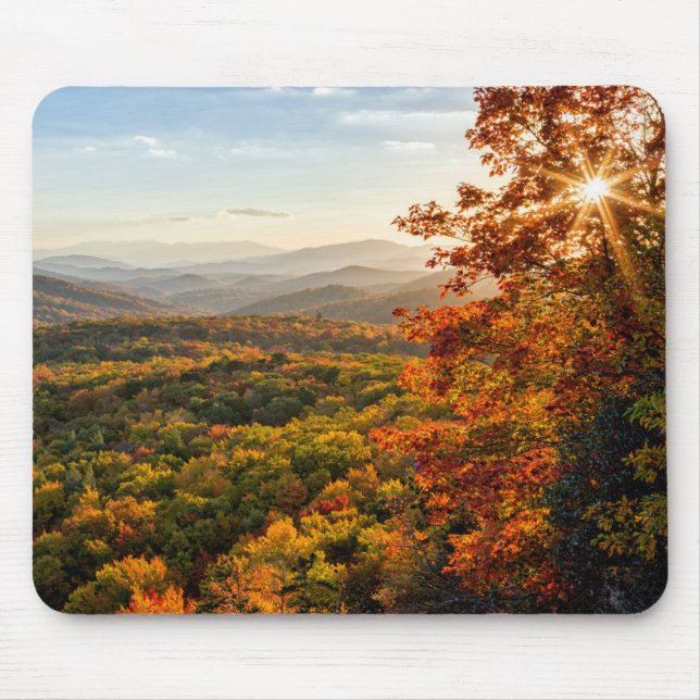 Mousepad Sunset de outono | Carolina do Norte (Frente)
