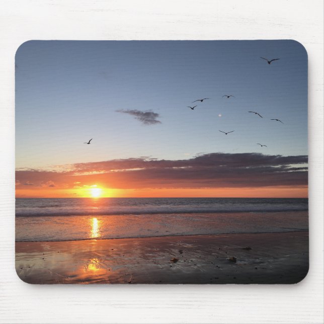 Mousepad Sunset de praia em lua (Frente)