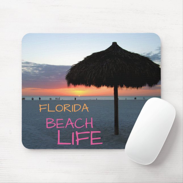Mousepad Sunset na praia da Flórida Branca (Com mouse)