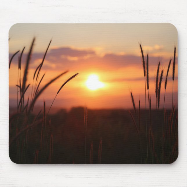 Mousepad Sunset, Nature, Meadow (Frente)