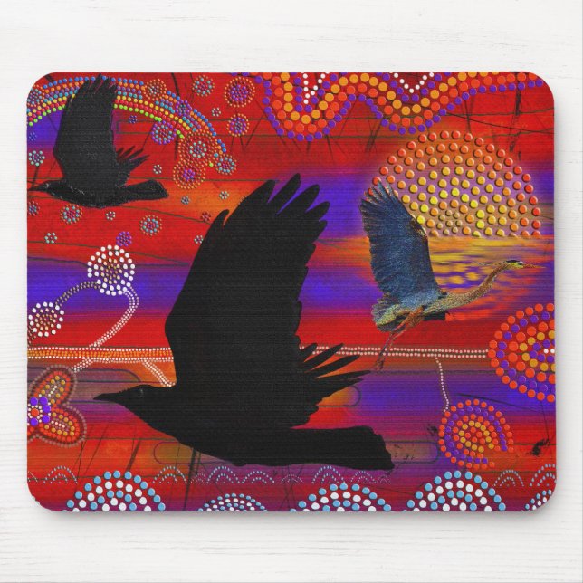 Mousepad Sunset no lago Wendouree Arte aborígena australian (Frente)
