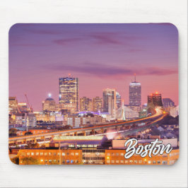 Mousepad Sunset Over Boston, Massachusetts, Estados Unidos
