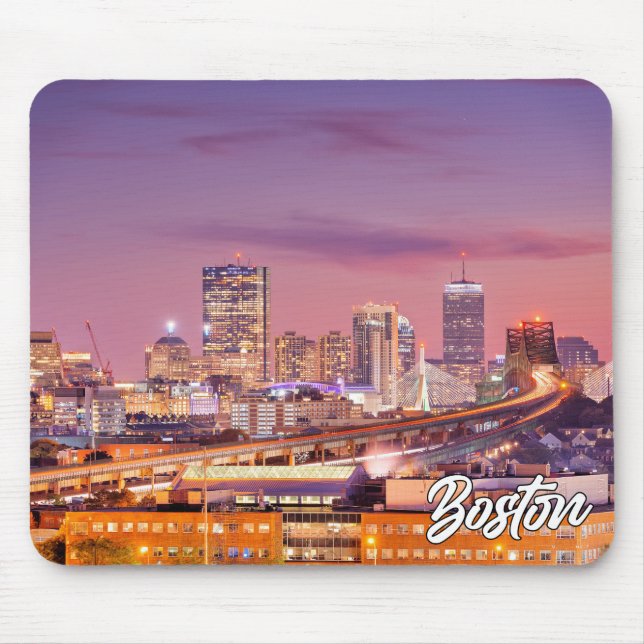 Mousepad Sunset Over Boston, Massachusetts, Estados Unidos (Frente)