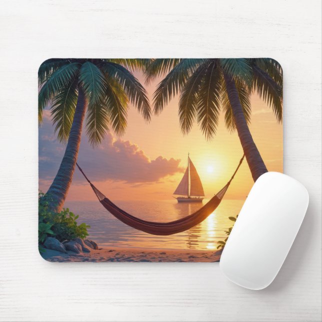 Mousepad Sunset Paradise Hammock (Com mouse)