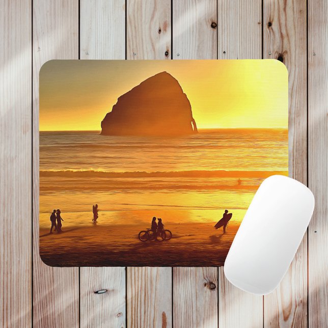 Mousepad Sunset Surfing and Biking Cape Kiwanda Oregon (Criador carregado)