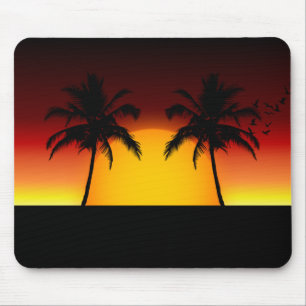 Mousepad Sunset tropical com Palmeiras