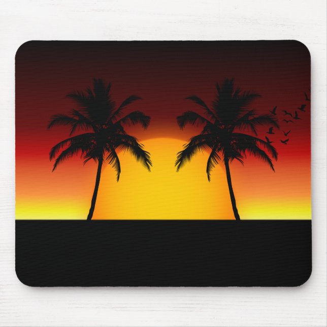 Mousepad Sunset tropical com Palmeiras (Frente)