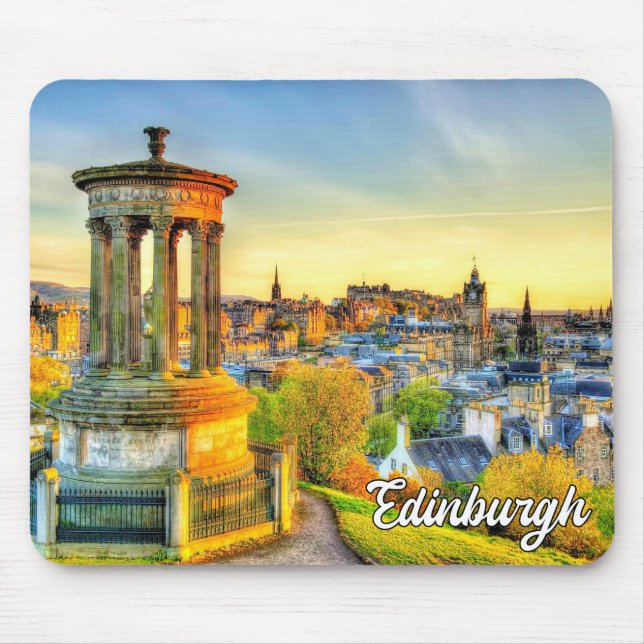 Mousepad Sunset Vibrante Sobre Edimburgo, Escócia (Frente)