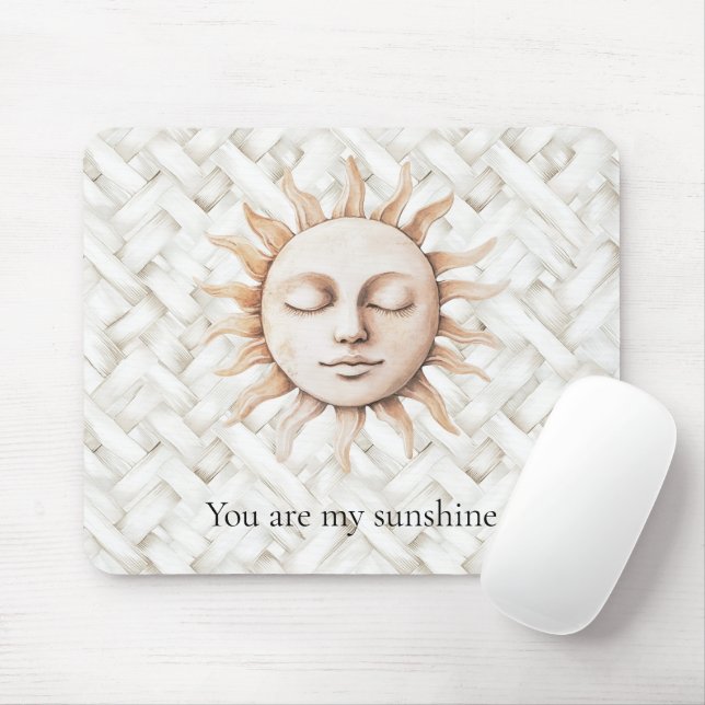 Mousepad Sunshine Sun White Basket Weave (Com mouse)