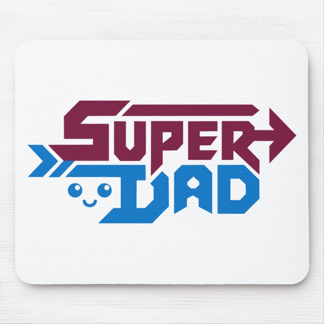 Mousepad Super Dad Gamer Gift – Cute Retro (Frente)