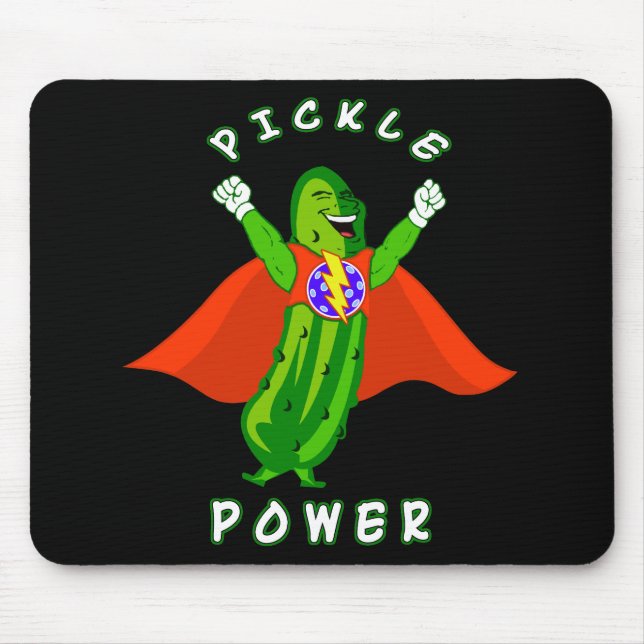 Mousepad Super-herói do poder da salmoura de Pickleball (Frente)