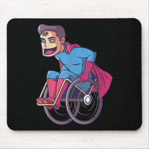 Mousepad Super-herói em cadeira de rodas I Amputeia Deficiê