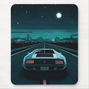 Mousepad Supercarro Futurístico Lo-Fi Vaporwave 880s