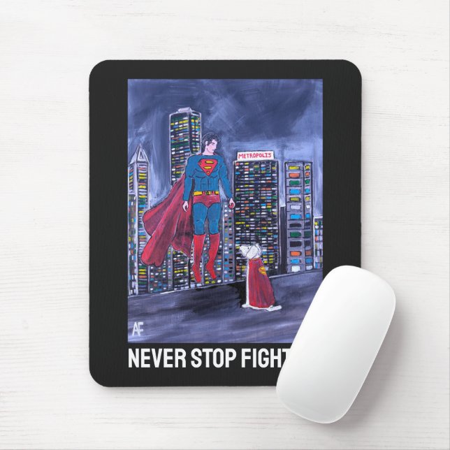 Mousepad Superheroes Best Friend Painting by Alfred Fox (Com mouse)