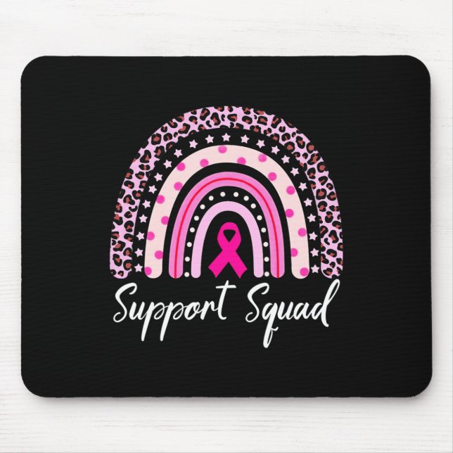 Mousepad Suportar Cancer A de mama do Rainbow Leopardo Rosa (Frente)