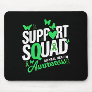 Mousepad Suportar Saúde Mental da Faixa Verde da Borboleta