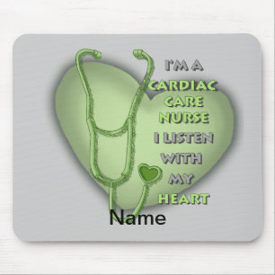 Mousepad Suporte a Enfermeira Cardíaca Verde