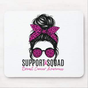Mousepad Suporte ao Cancer de mama de esquadrão Mensagem Bu