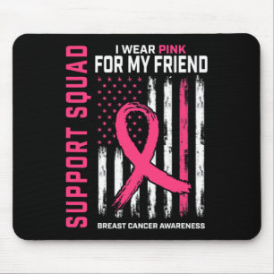 Mousepad Suporte ao Cancer de mama rosa-Visto com esquadrão