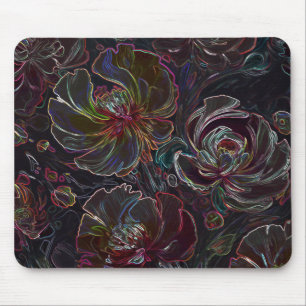 Mousepad Suporte Colorido para Mouse Moderno de Flor de Abs