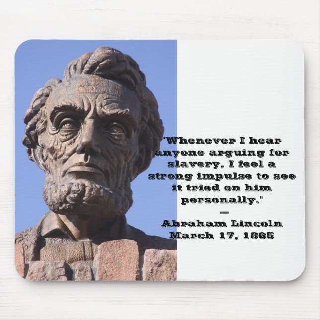 Mousepad Suporte de mouse Abe Lincoln com citação (Frente)