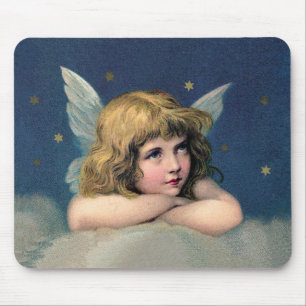 Mousepad Suporte de Mouse Anjo Reclinado numa Nuvem