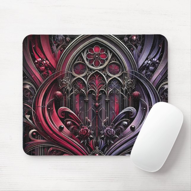 Mousepad Suporte de Mouse Arcos Góticos (Com mouse)