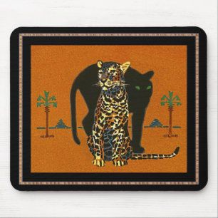 Mousepad Suporte de Mouse Arte Vintage Leopardo