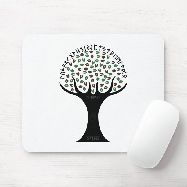 Mousepad Suporte de Mouse Árvore Rúnica (Com mouse)