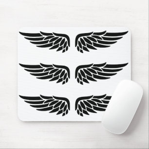 Mousepad Suporte de Mouse Asa de Águia Preto&Branco