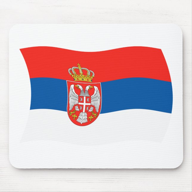 Mousepad Suporte de Mouse Bandeira da Sérvia (Frente)