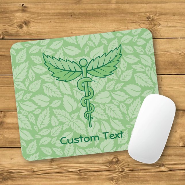 Mousepad Suporte de Mouse com Caduceu e Folhas (Criador carregado)