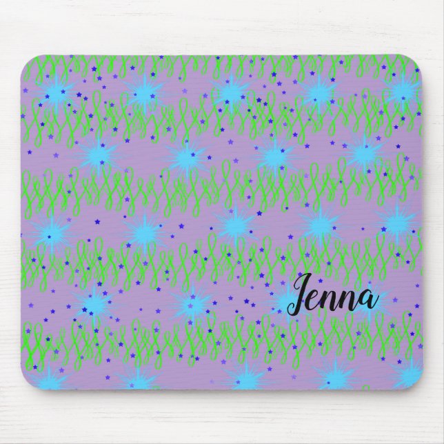 Mousepad Suporte de Mouse com Desenho de Estrela Azul (Frente)