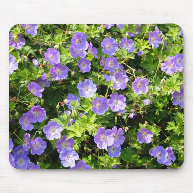 Mousepad suporte de mouse com flores azuis (Frente)