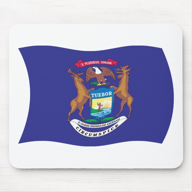 Mousepad Suporte de Mouse da Bandeira de Michigan (Frente)