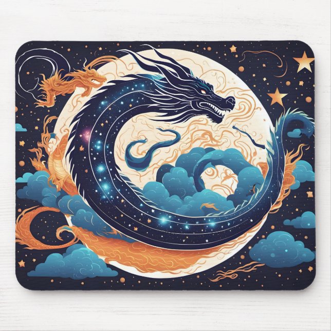 Mousepad suporte de mouse dragão da lua (Frente)