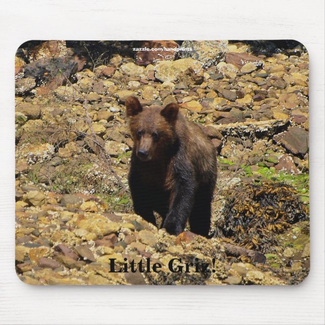 Mousepad Suporte de Mouse Filhote de Urso Cinzento (Frente)